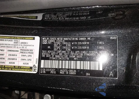 2022 Lexus Nx 350H Premium z USA, uszkodzony, nr VIN 2T2GKCEZ3NC002786